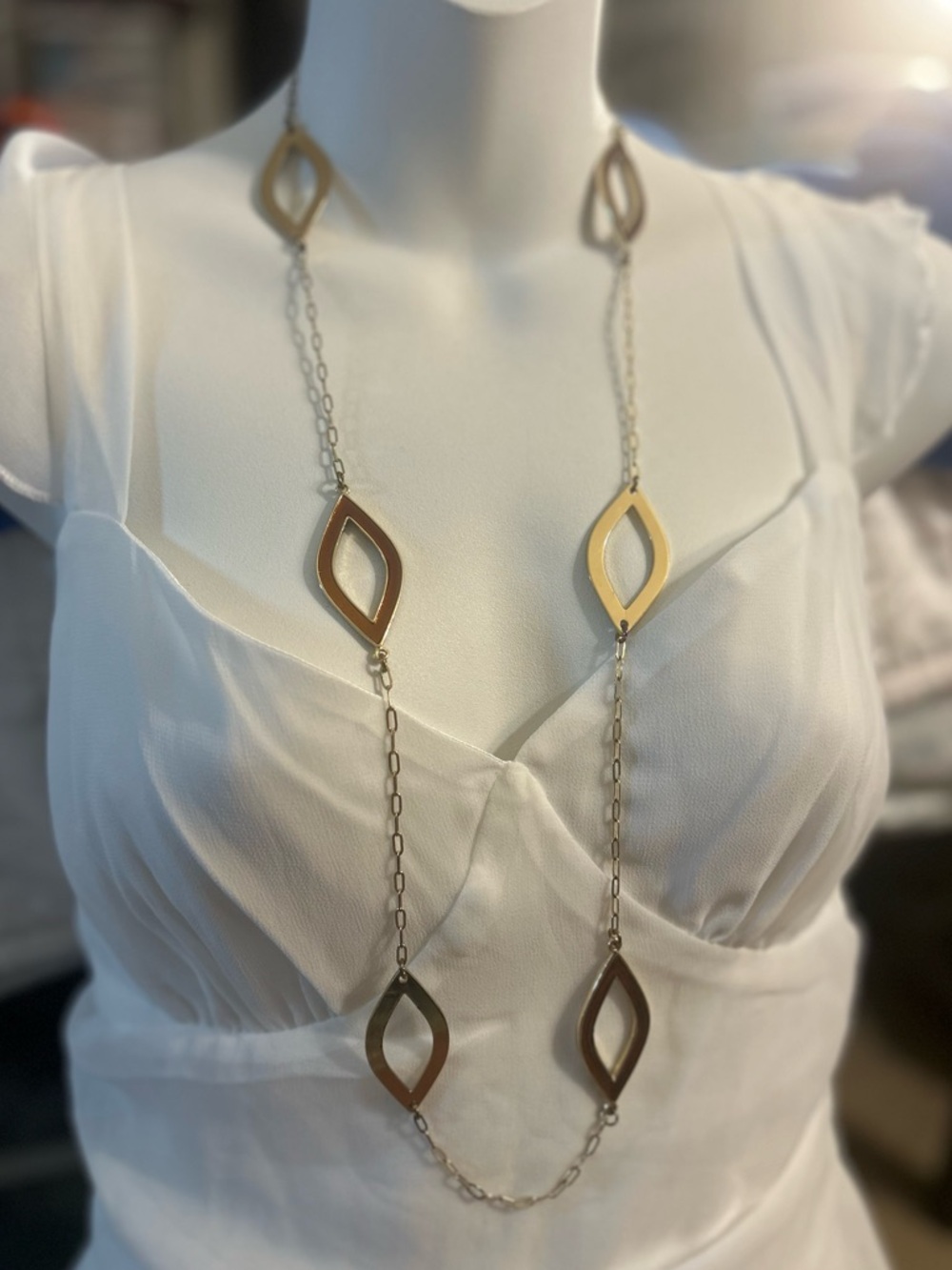 Daisy Fuentes Gold Tone Geometric Statement Necklace